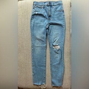 Madewell Sky Blue Ripped Skinny Jeans